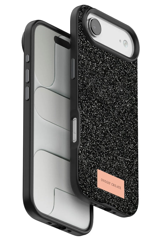 iPhone 17 Air Bright Simli Kapak Kılıf - Siyah