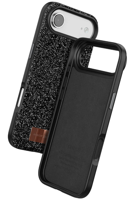 iPhone 17 Air Bright Simli Kapak Kılıf - Siyah 3