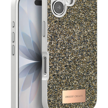iPhone 17 Bright Simli Kapak Kılıf - Çöl Titanyum