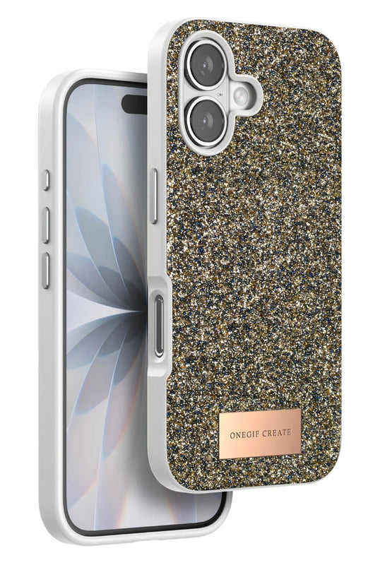 iPhone 17 Bright Simli Kapak Kılıf - Çöl Titanyum