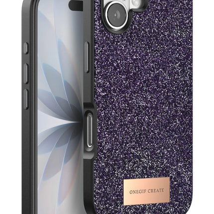 iPhone 17 Bright Simli Kapak Kılıf - Derin Mor