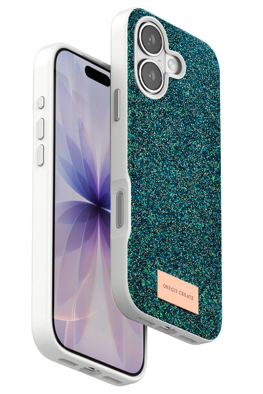 iPhone 17 Bright Simli Kapak Kılıf - Koyu Yeşil