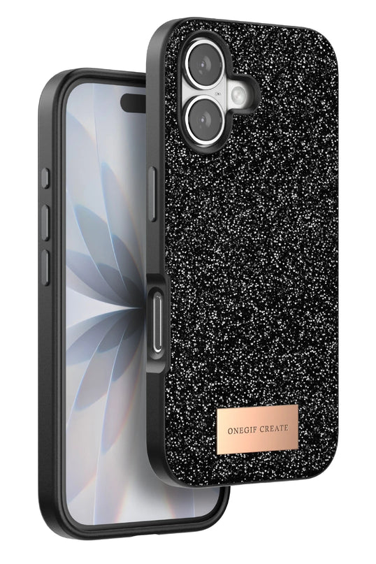 iPhone 17 Bright Simli Kapak Kılıf - Siyah