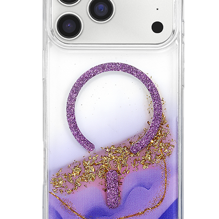 iPhone 17 Pro/18 Pro Lotus Simli Magsafe Kapak Kılıf - Mor 3