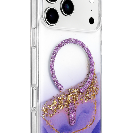 iPhone 17 Pro/18 Pro Lotus Simli Magsafe Kapak Kılıf - Mor 2