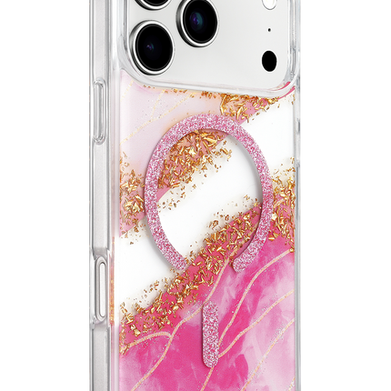 iPhone 17 Pro/18 Pro Lotus Simli Magsafe Kapak Kılıf - Pembe 2