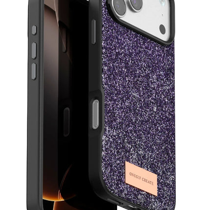 iPhone 17 Pro Max Bright Simli Kapak Kılıf - Derin Mor
