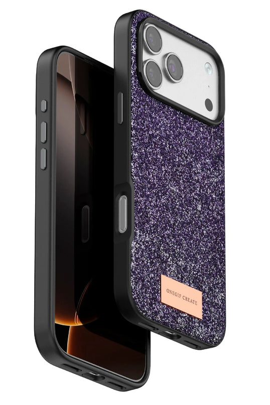 iPhone 17 Pro Max Bright Simli Kapak Kılıf - Derin Mor