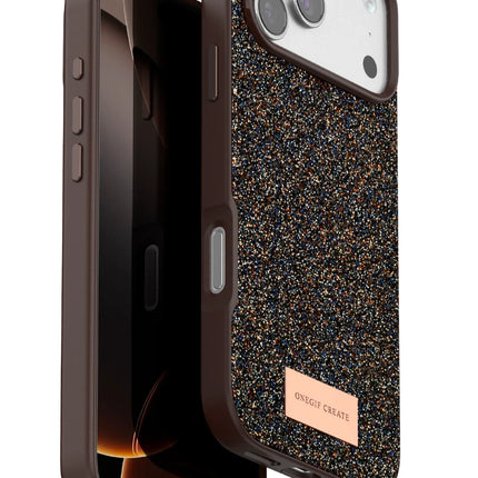 iPhone 17 Pro Max Bright Simli Kapak Kılıf - Gold