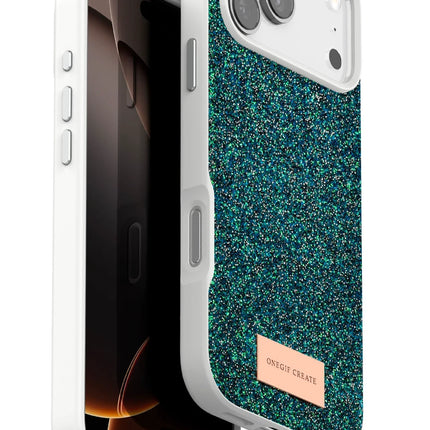 iPhone 17 Pro Max Bright Simli Kapak Kılıf - Koyu Yeşil