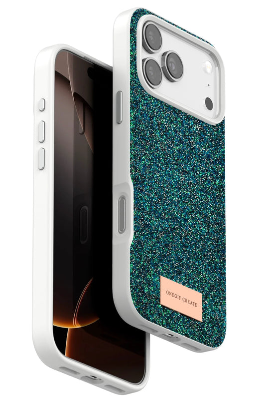 iPhone 17 Pro Max Bright Simli Kapak Kılıf - Koyu Yeşil