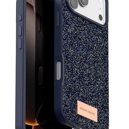 iPhone 17 Pro Max Bright Simli Kapak Kılıf - Mavi