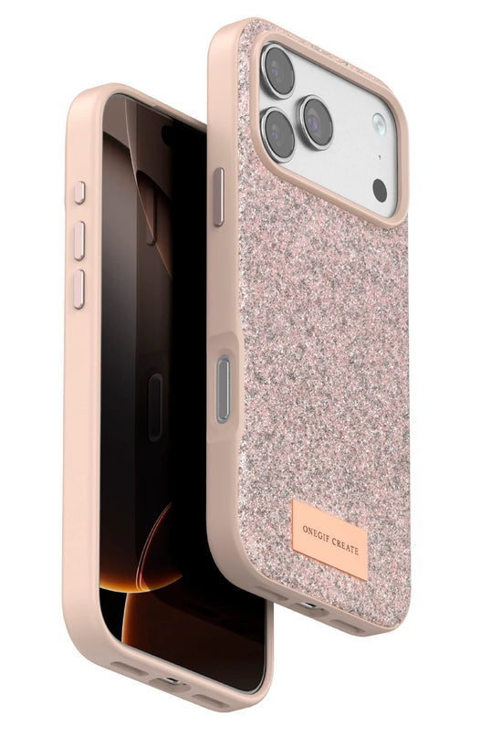 iPhone 17 Pro Max Bright Simli Kapak Kılıf - Pembe