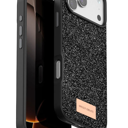 iPhone 17 Pro Max Bright Simli Kapak Kılıf - Siyah