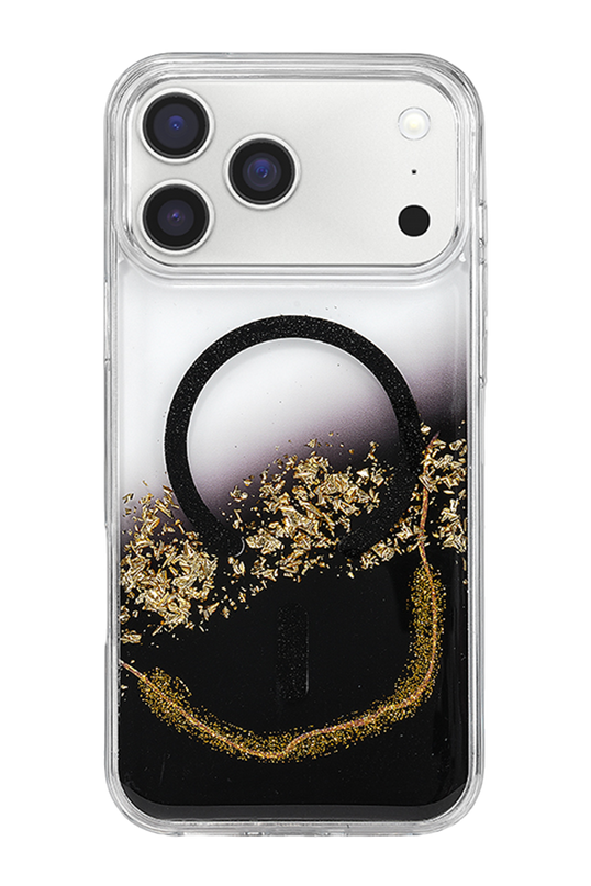 iPhone 17 Pro Max/18 Pro Max Lotus Simli Magsafe Kapak Kılıf - Siyah 3