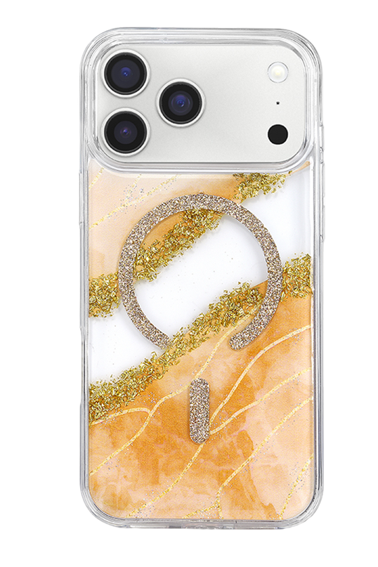 iPhone 17 Pro Max/18 Pro Max Lotus Simli Magsafe Kapak Kılıf - Turuncu 3