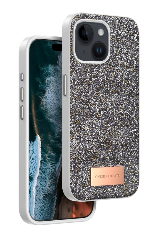 iPhone 14 Bright Simli Kapak Kılıf - Gümüş
