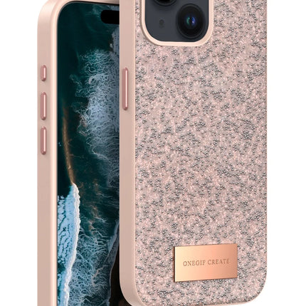 iPhone 14 Bright Simli Kapak Kılıf - Pembe