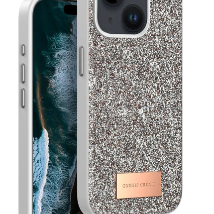 iPhone 15 Bright Simli Kapak Kılıf - Gold