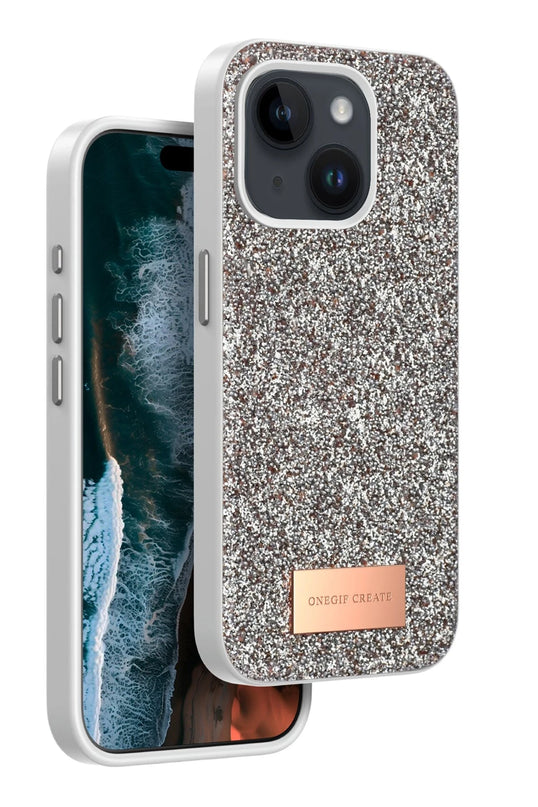 iPhone 15 Bright Simli Kapak Kılıf - Gold
