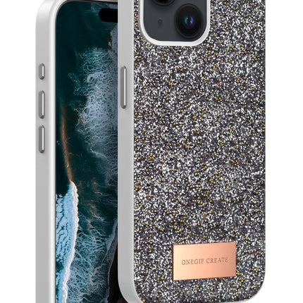 iPhone 15 Bright Simli Kapak Kılıf - Gümüş