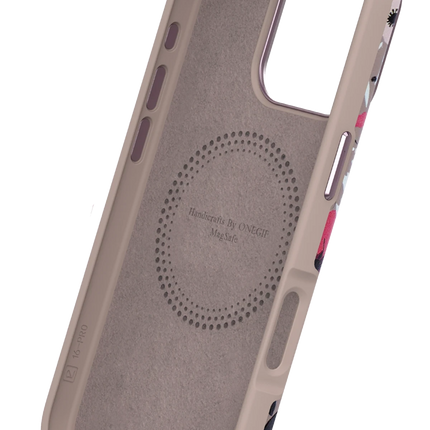iPhone 15 Pro Flower Series Magsafe Kapak Kılıf - Mavi 2