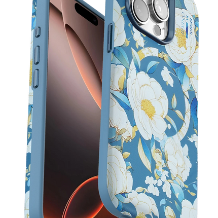 iPhone 15 Pro Flower Series Magsafe Kapak Kılıf - Mavi