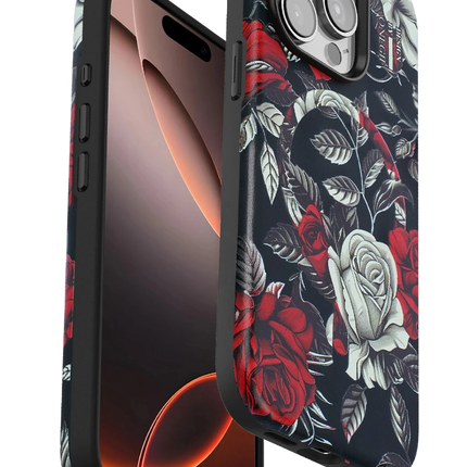 iPhone 15 Pro Flower Series Magsafe Kapak Kılıf - Siyah