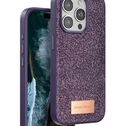 iPhone 15 Pro Max Bright Simli Kapak Kılıf - Derin Mor