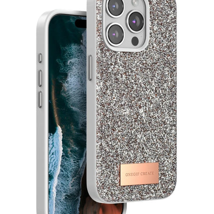 iPhone 15 Pro Max Bright Simli Kapak Kılıf - Gold