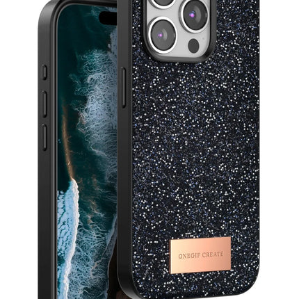 iPhone 15 Pro Max Bright Simli Kapak Kılıf - Siyah