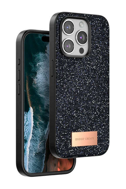 iPhone 15 Pro Max Bright Simli Kapak Kılıf - Siyah