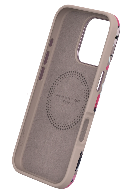 iPhone 15 Pro Max Flower Series Magsafe Kapak Kılıf - Gri 2