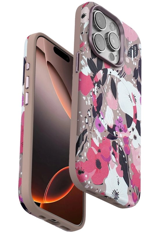 iPhone 15 Pro Max Flower Series Magsafe Kapak Kılıf - Pembe