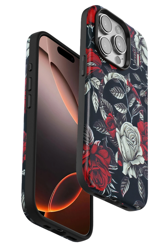 iPhone 15 Pro Max Flower Series Magsafe Kapak Kılıf - Siyah
