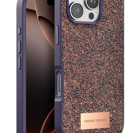 iPhone 16 Pro Max Bright Simli Kapak Kılıf - Derin Mor