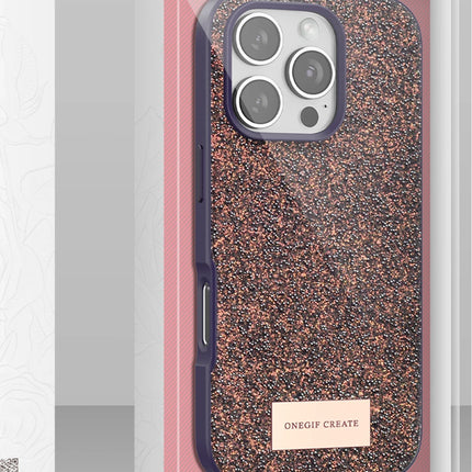 iPhone 16 Pro Max Bright Simli Kapak Kılıf - Derin Mor 4