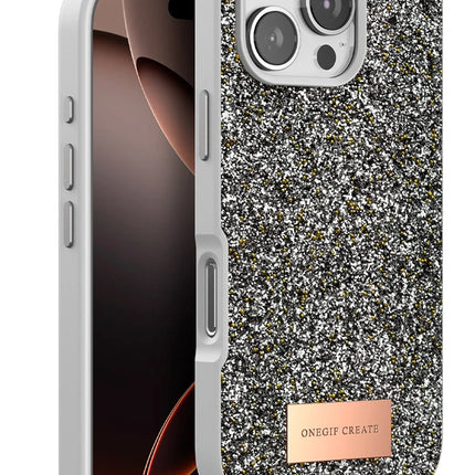 iPhone 16 Pro Max Bright Simli Kapak Kılıf - Gümüş