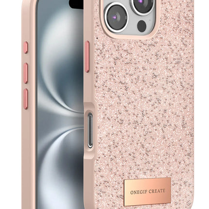 iPhone 16 Pro Max Bright Simli Kapak Kılıf - Pembe