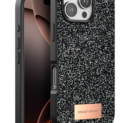 iPhone 16 Pro Max Bright Simli Kapak Kılıf - Siyah