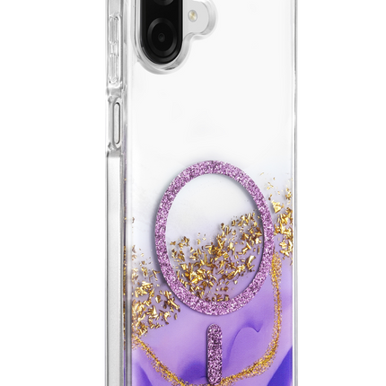 Samsung Galaxy A07 4G Lotus Simli Magsafe Kapak Kılıf - Mor 2
