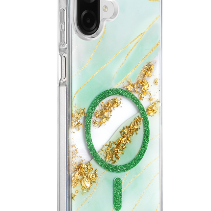 Samsung Galaxy A07 4G Lotus Simli Magsafe Kapak Kılıf - Yeşil 2