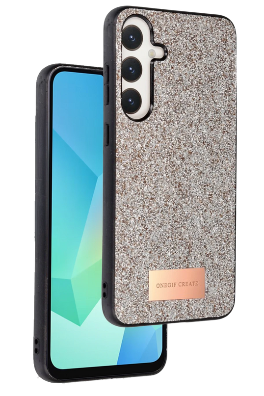 Samsung Galaxy A16 5G Bright Simli Kapak Kılıf - Gold