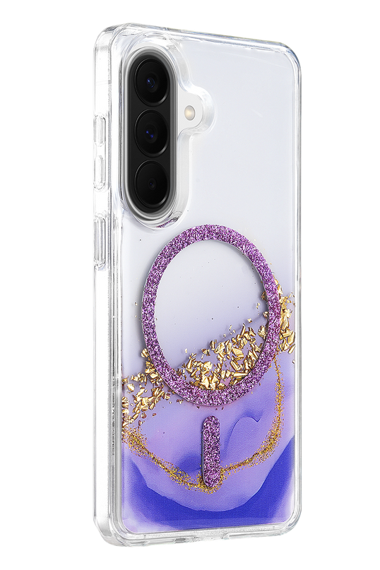 Samsung Galaxy A37 5G Lotus Simli Magsafe Kapak Kılıf - Mor 2
