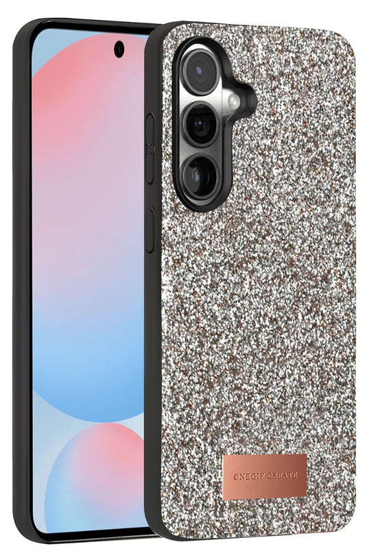 Samsung Galaxy S24 Bright Simli Kapak Kılıf - Gümüş