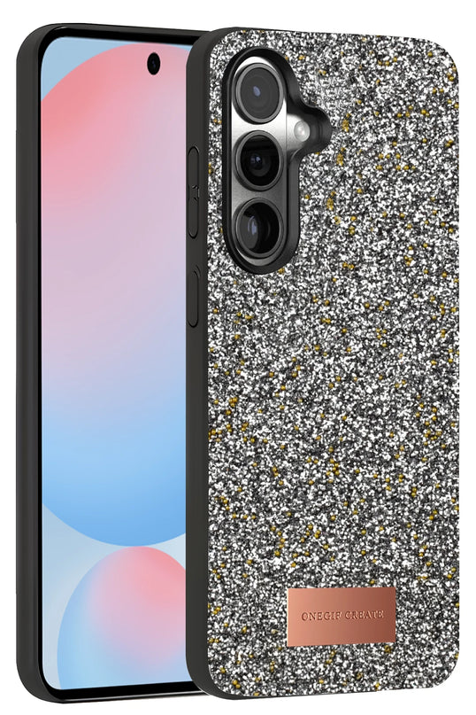 Samsung Galaxy S24 Plus Bright Simli Kapak Kılıf - Gold