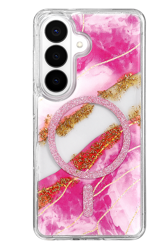 Samsung Galaxy S26 Lotus Simli Magsafe Kapak Kılıf - Pembe 3