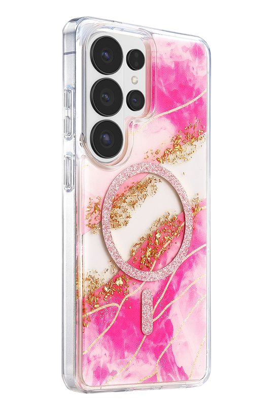 Samsung Galaxy S26 Ultra Lotus Simli Magsafe Kapak Kılıf - Pembe 2