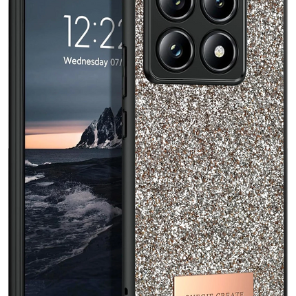 Xiaomi Mi 14T Pro Bright Simli Kapak Kılıf - Gold