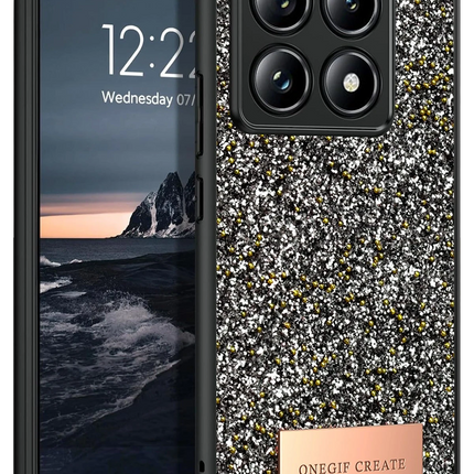 Xiaomi Mi 14T Pro Bright Simli Kapak Kılıf - Gümüş